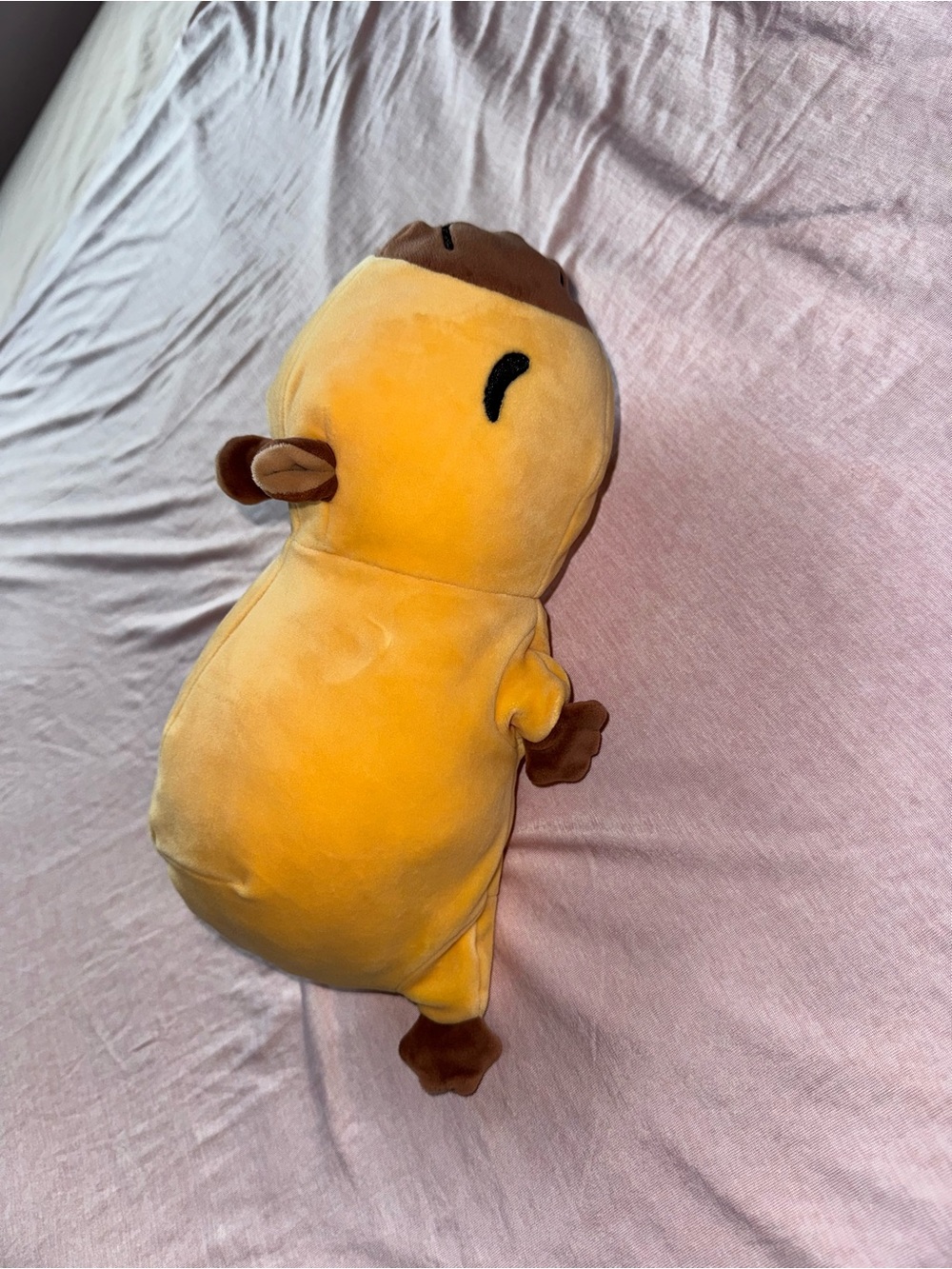 Plush Yellow capybara Toy - Soft Cuddly Companion